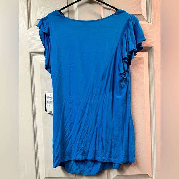 Wrapper Blue XL blouse shirt - ruffles rouched on one side - Picture 3 of 5
